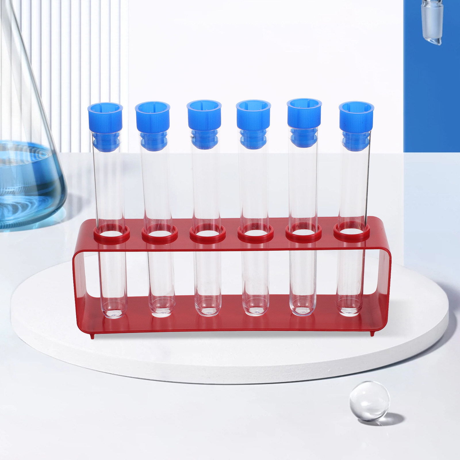 Chemistry Set Beginner - 1 ชุดหลอดทดลองวิทยาศาสตร์ หลอดทดลองพลาสติกใสพร้อมฝาปิดสำหรับเคมี ชุดอุปกรณ์การศึกษาสำหรับเด็ก ผลิตอย่างแม่นยำ
