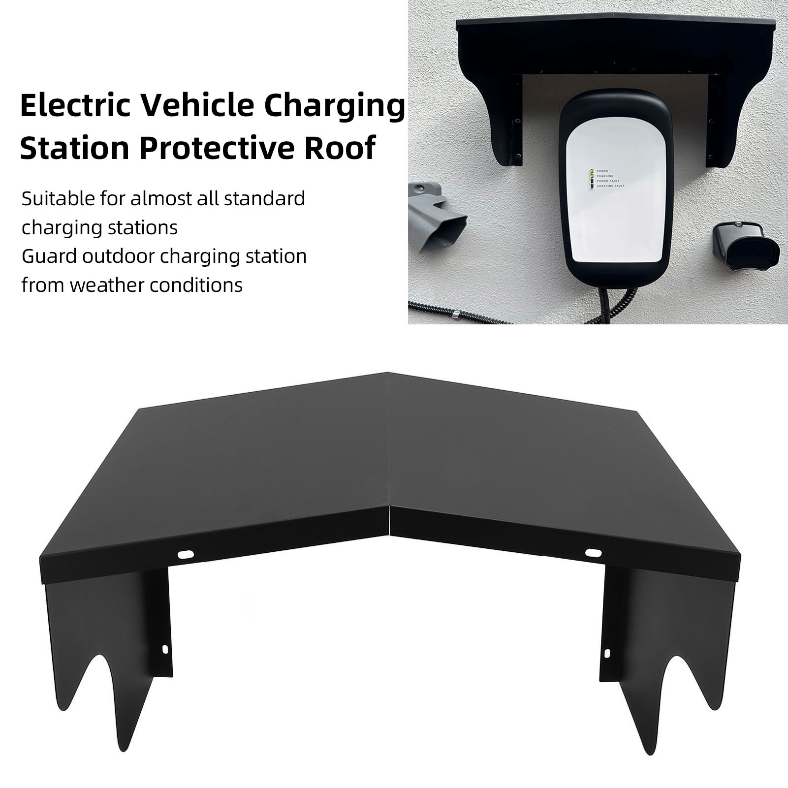 Weather Station Indoor - หลังคาสำหรับสถานีชาร์จรถยนต์ไฟฟ้า วัสดุเหล็กกล้าคาร์บอน ป้องกันสภาพอากาศ พร้อมฝาครอบป้องกันผนัง