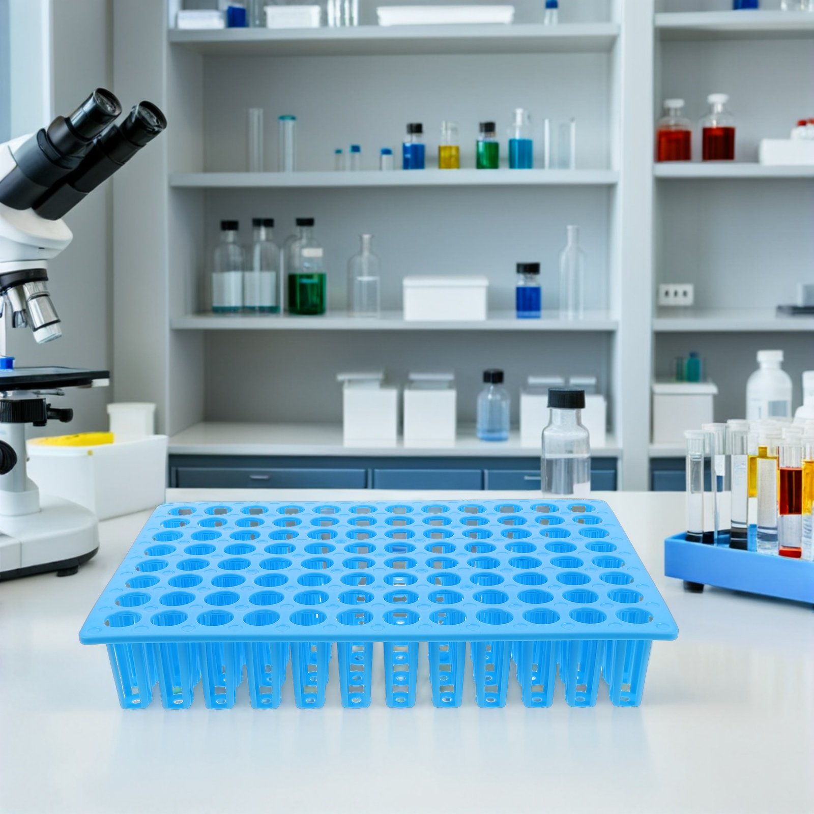 Science Experiment - ชุดที่วางหลอดทดลองพลาสติก 4 ชิ้น 96 ช่อง อเนกประสงค์