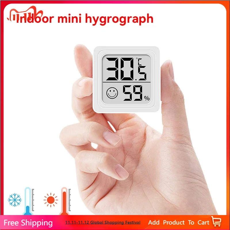 Weather Station Indoor - เครื่องวัดอุณหภูมิและความชื้นดิจิตอลแบบมินิ LCD ปี 2025 สำหรับใช้ภายในอาคาร พร้อมเซ็นเซอร์วัดอุณหภูมิและความชื้นในอากาศ