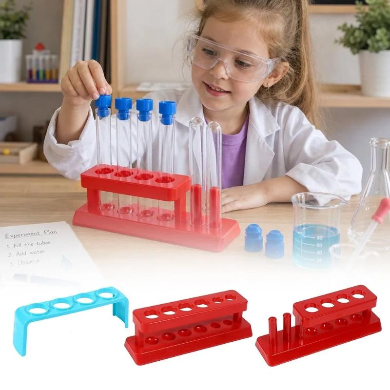 Science Experiment - ชั้นวางหลอดทดลองพลาสติก หนา ทนทาน เหมาะเป็นของขวัญวันหยุดสำหรับเด็ก นักเรียนเรียนวิทยาศาสตร์