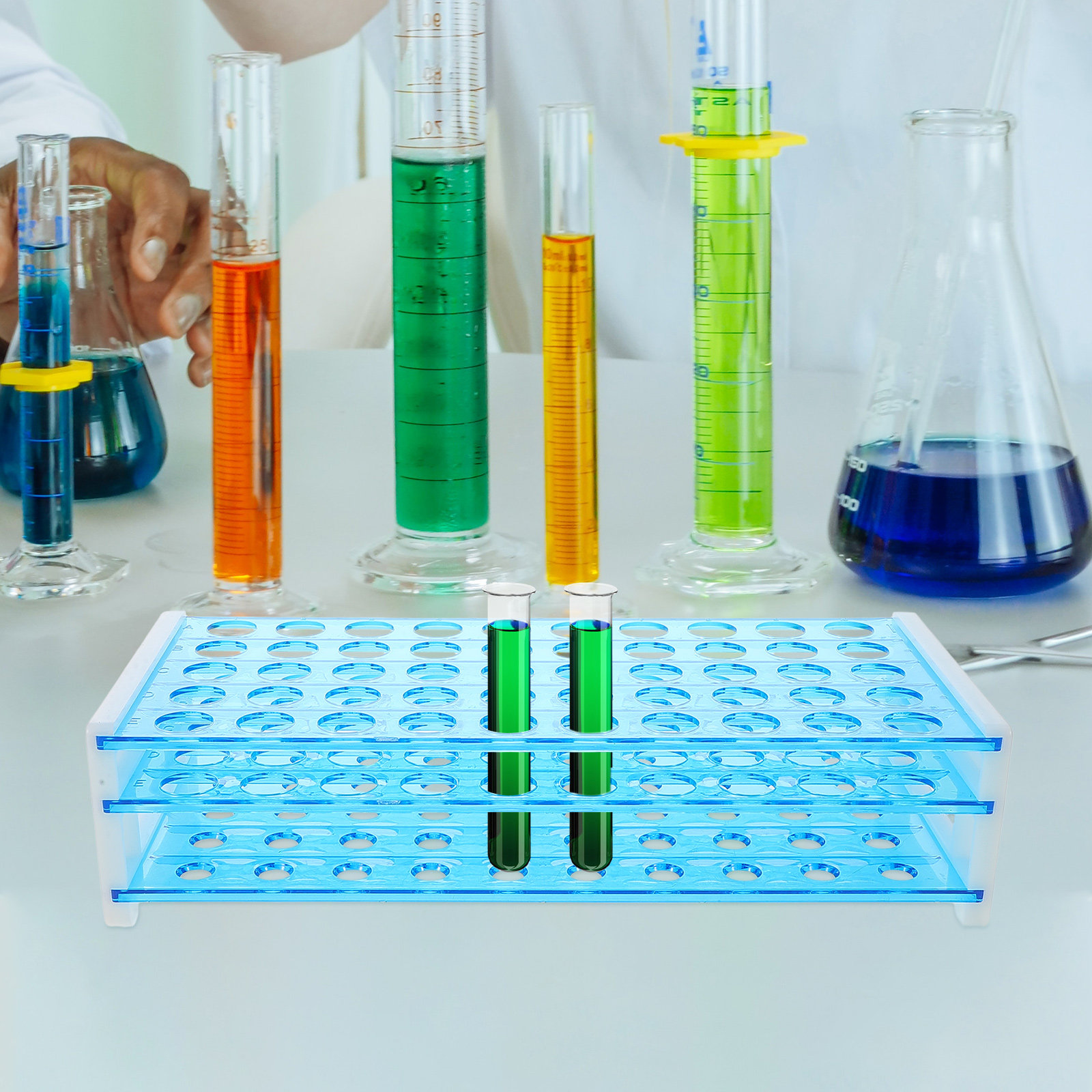 ชั้นวางหลอดทดลอง 50 ช่อง อุปกร - Science Experiment บทวิจารณ์และราคา