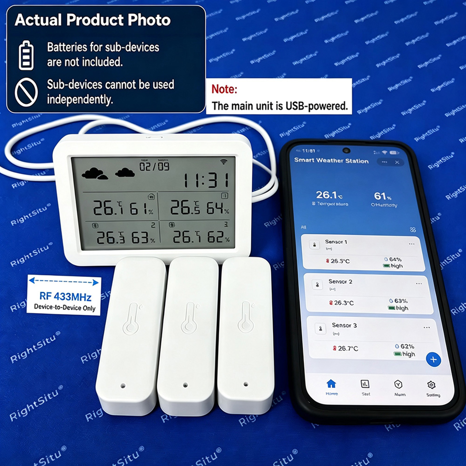 สถานีตรวจอากาศ Tuya WiFi+RF433 - Weather Station Indoor บทวิจารณ์และราคา