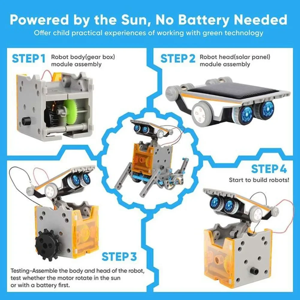 13 in 1 พลังงานแสงอาทิตย์หุ่นย - Science Project Robot บทวิจารณ์และราคา